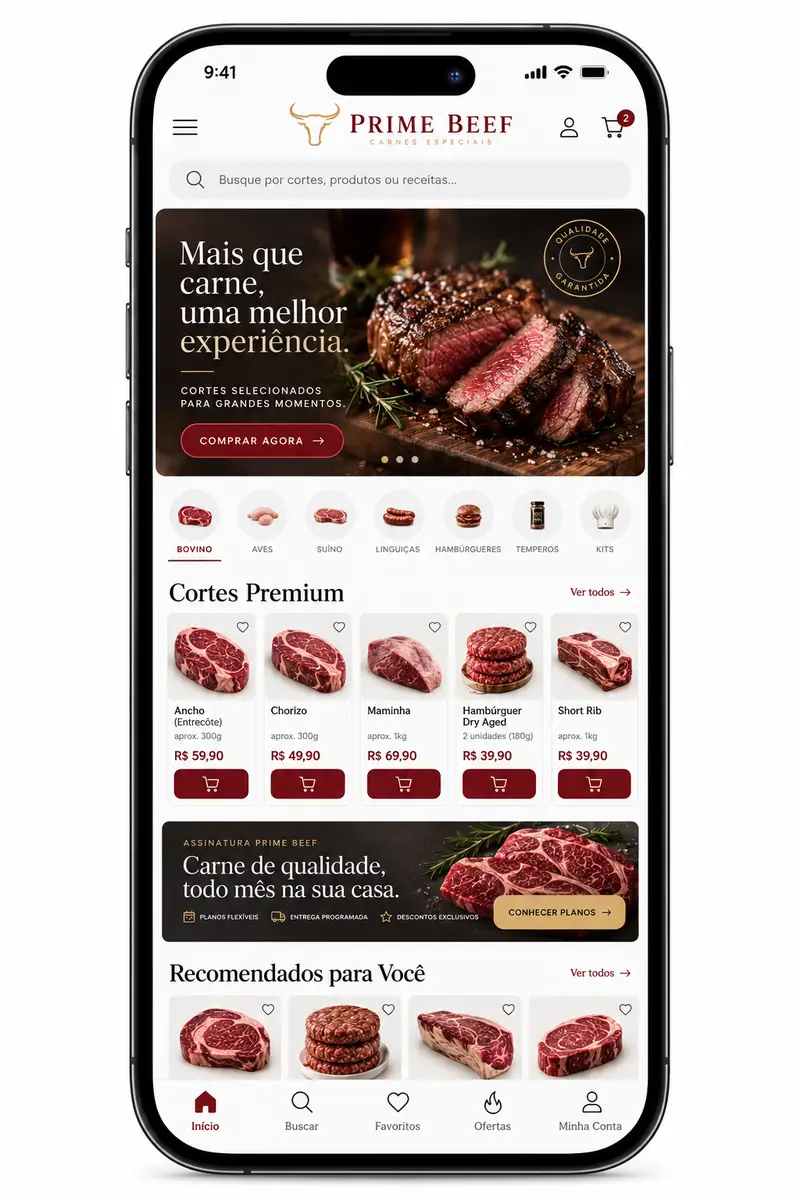 Criação de site para Loja de Carnes Premium