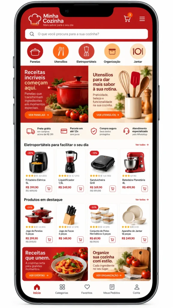 Criação de site para Loja de Cozinha