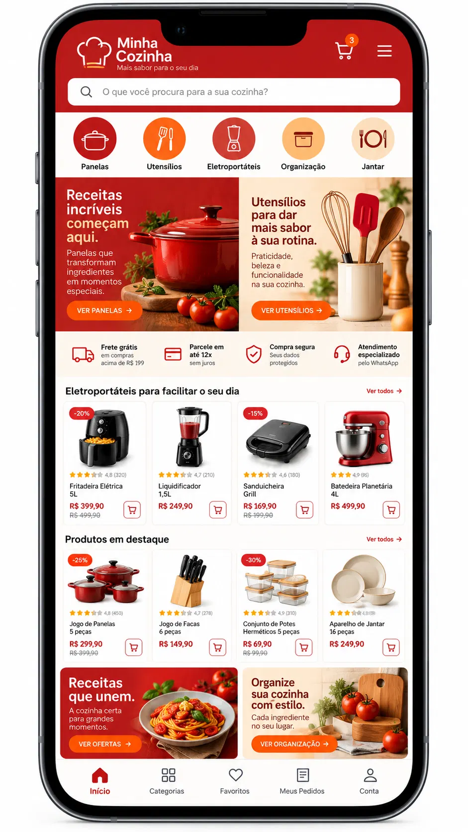 Suporte para site de loja de cozinha