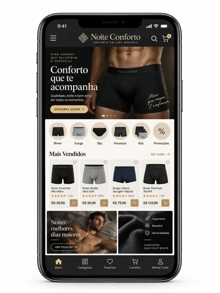 Loja de Cuecas Masculinas Site Profissional Criação de Site e Desenvolvimento Web