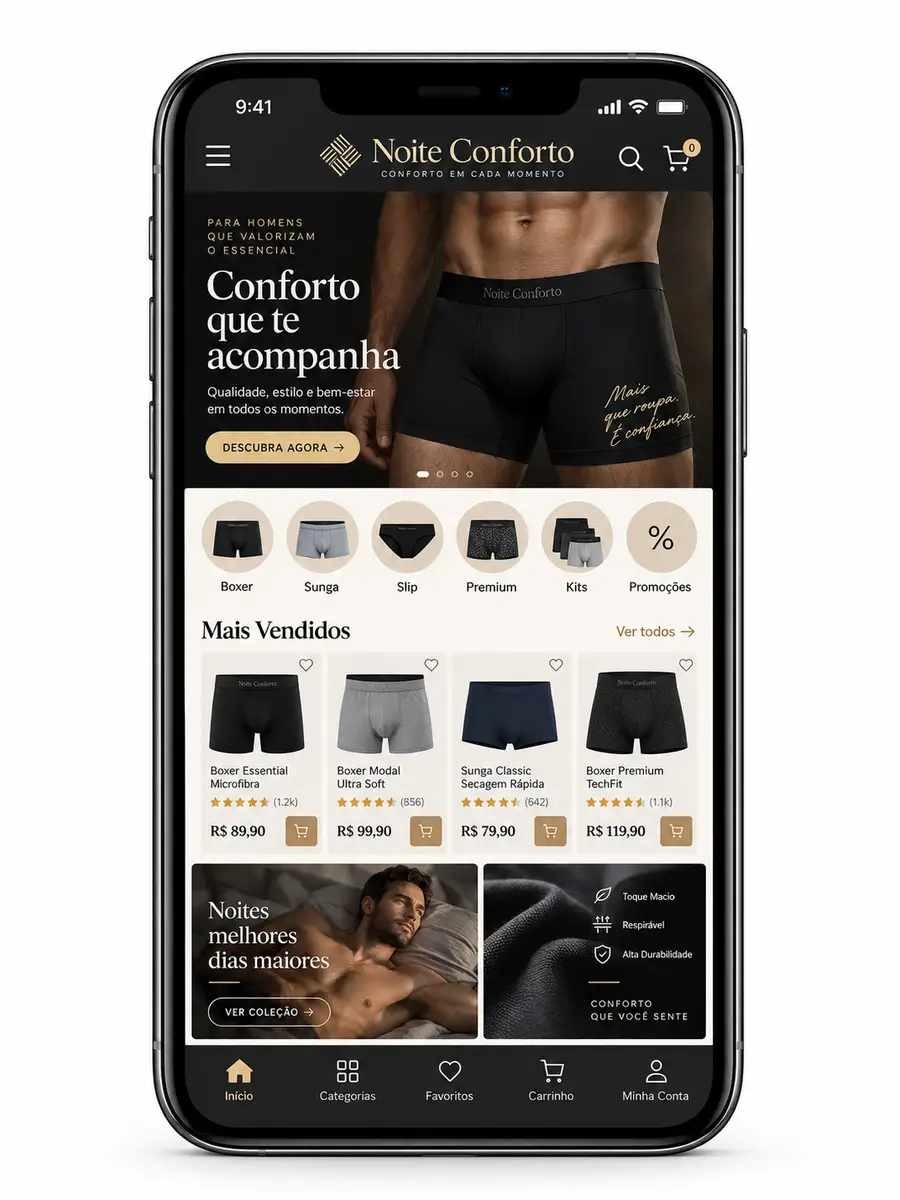 Loja de Cuecas Masculinas Site Profissional Criação de Site e Desenvolvimento Web