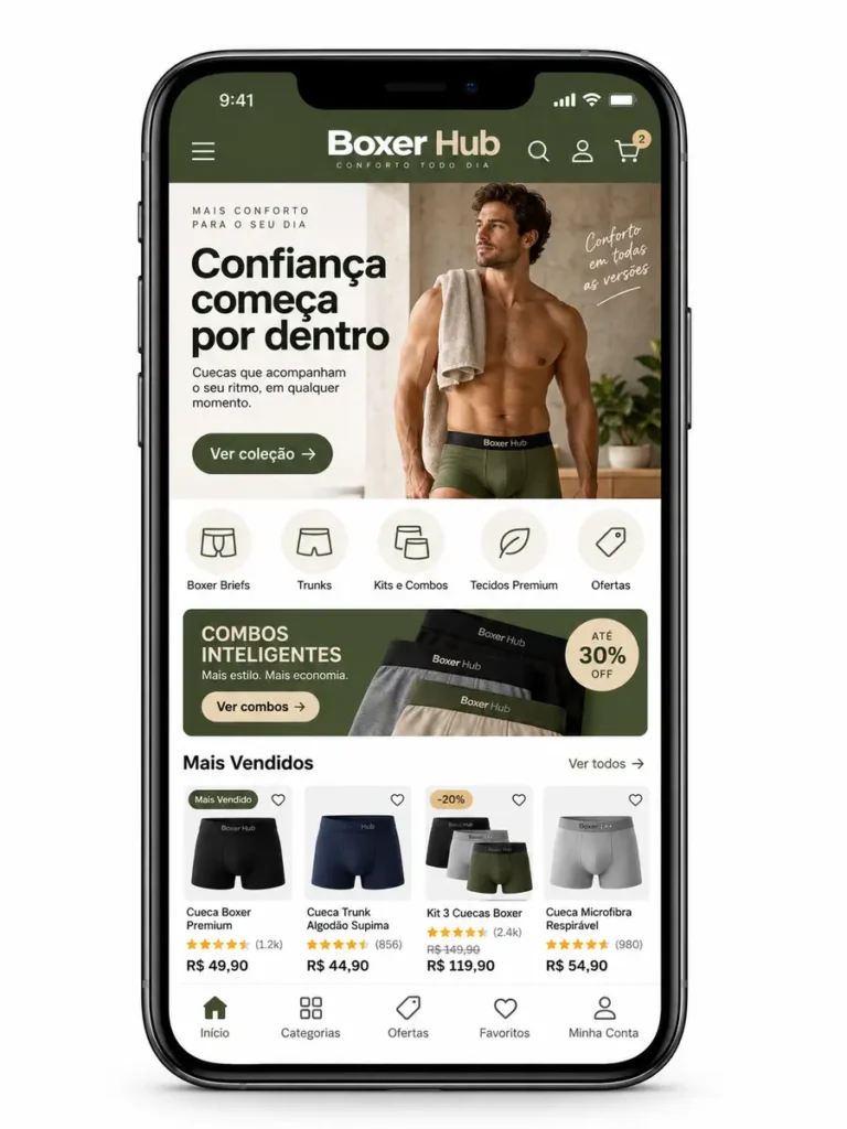 Criação de site para Loja de Cuecas Masculinas Desenvolvimento