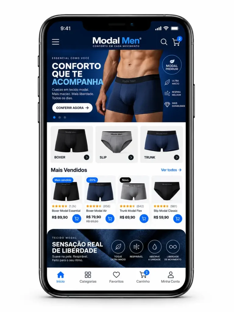 Loja De Cuecas Masculinas Criação de Site para Empresas e Desenvolvimento Web