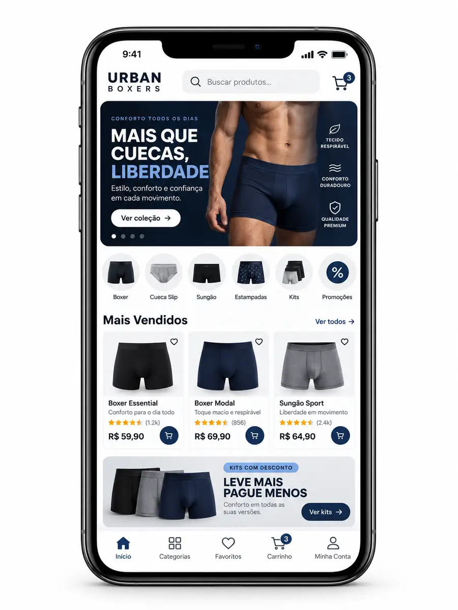 Criação de site para Loja de Cuecas Masculinas Online