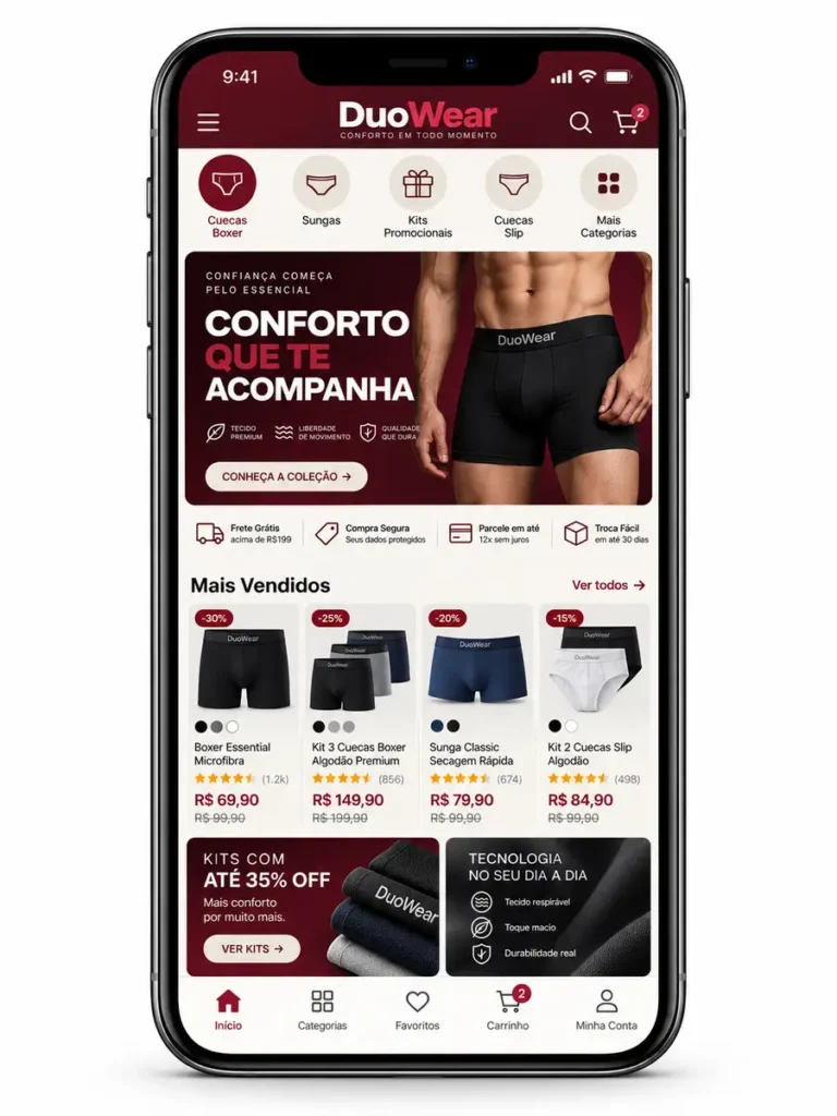 Loja De Cuecas Masculinas Site Profissional Criação de Site e Desenvolvimento de Site