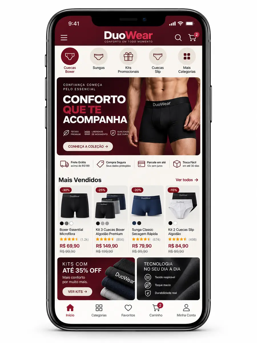 Loja De Cuecas Masculinas Site Profissional Criação de Site e Desenvolvimento de Site