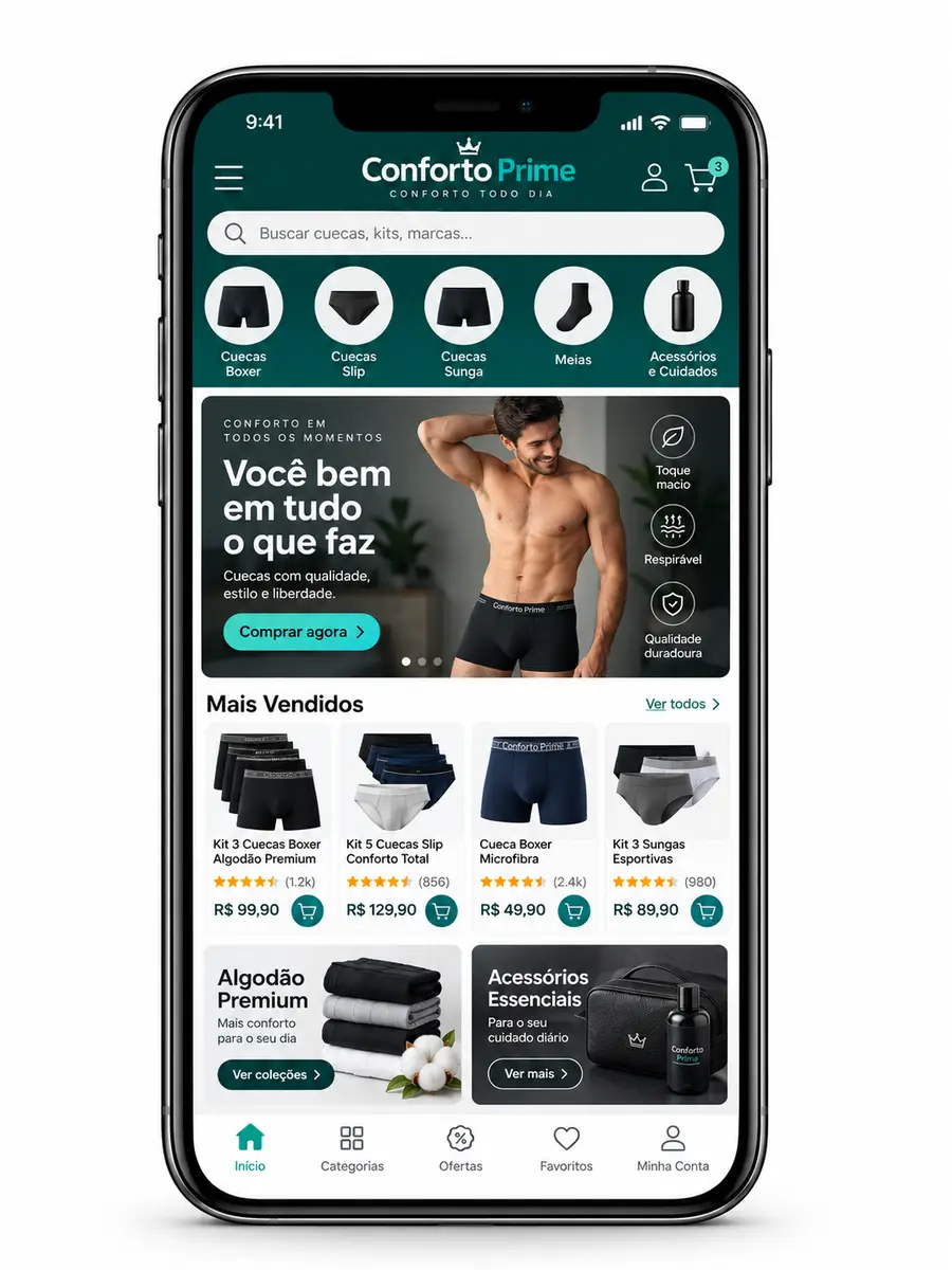 Criação de site para Loja de Cuecas Masculinas Site Online