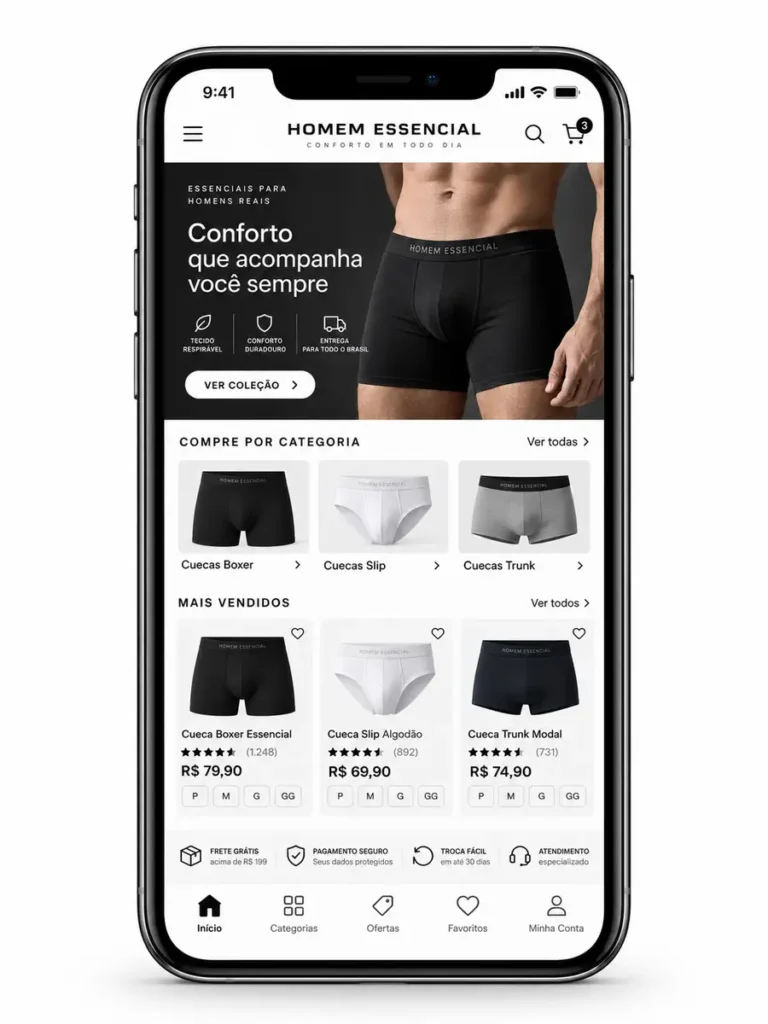 Criação de site para Loja de Cuecas Masculinas