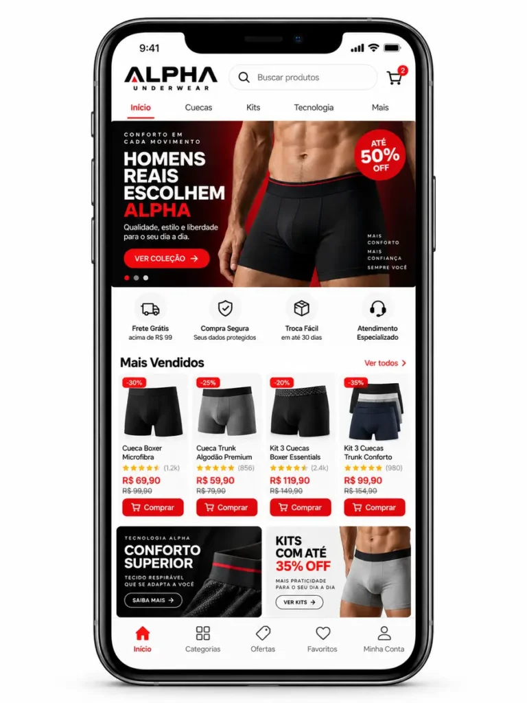 Loja de Cuecas Masculinas Desenvolvimento de Site e Criação de Site