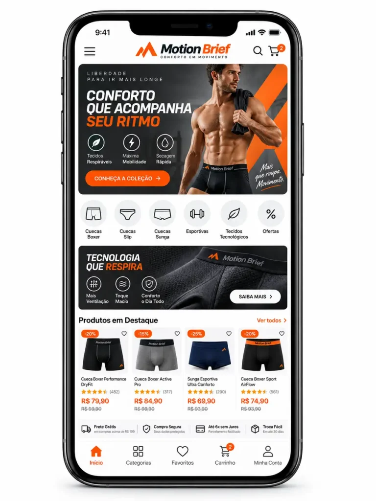 Loja de Cuecas Masculinas Criação de Site e Desenvolvimento de Site