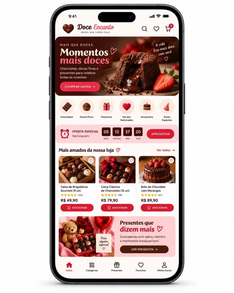 Criação de site para Loja de Doces e Chocolates