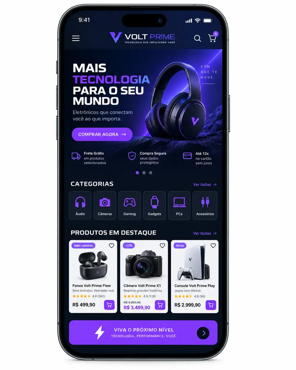 Criação de site para Loja de Eletrônicos e Tecnologia