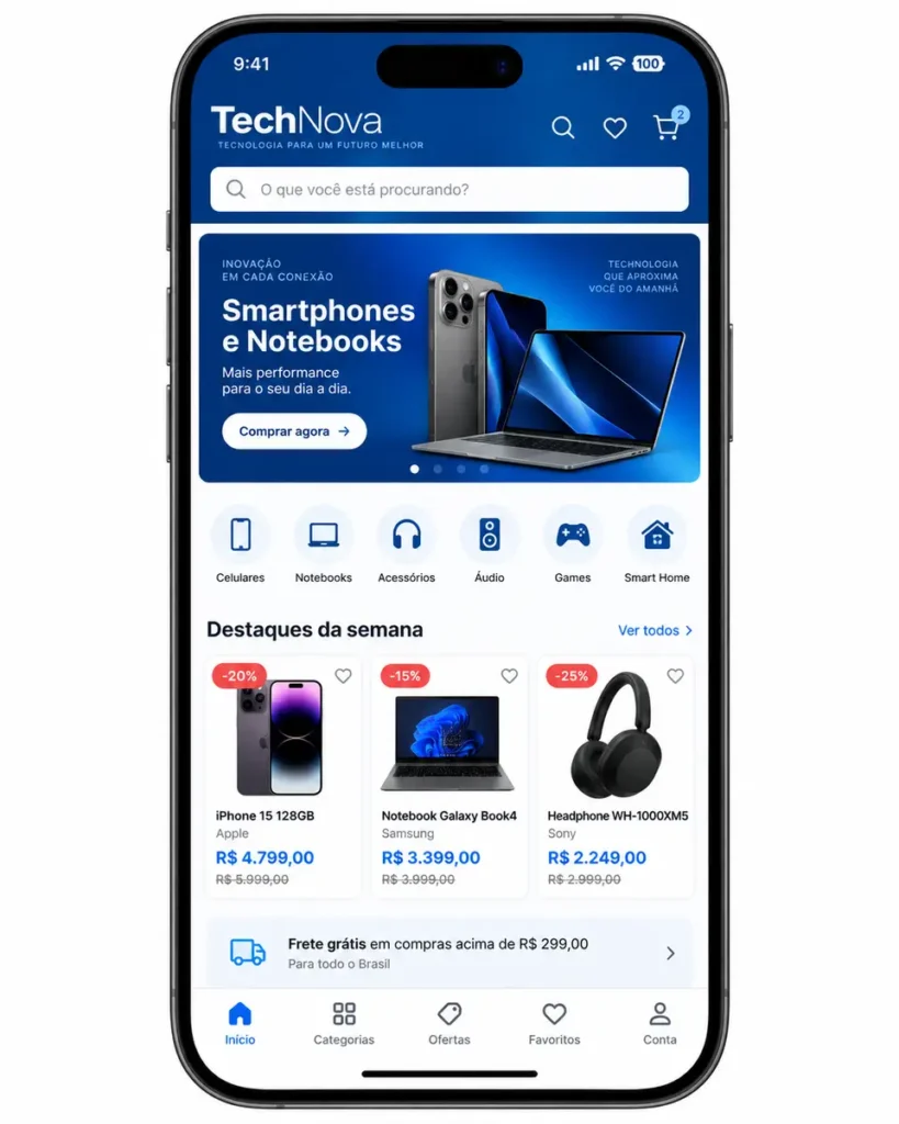 Criação de Loja Virtual para Eletrônicos e Tecnologia