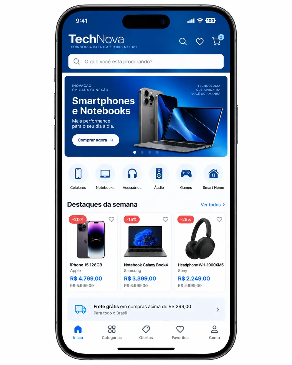Criação de Loja Virtual para Eletrônicos e Tecnologia