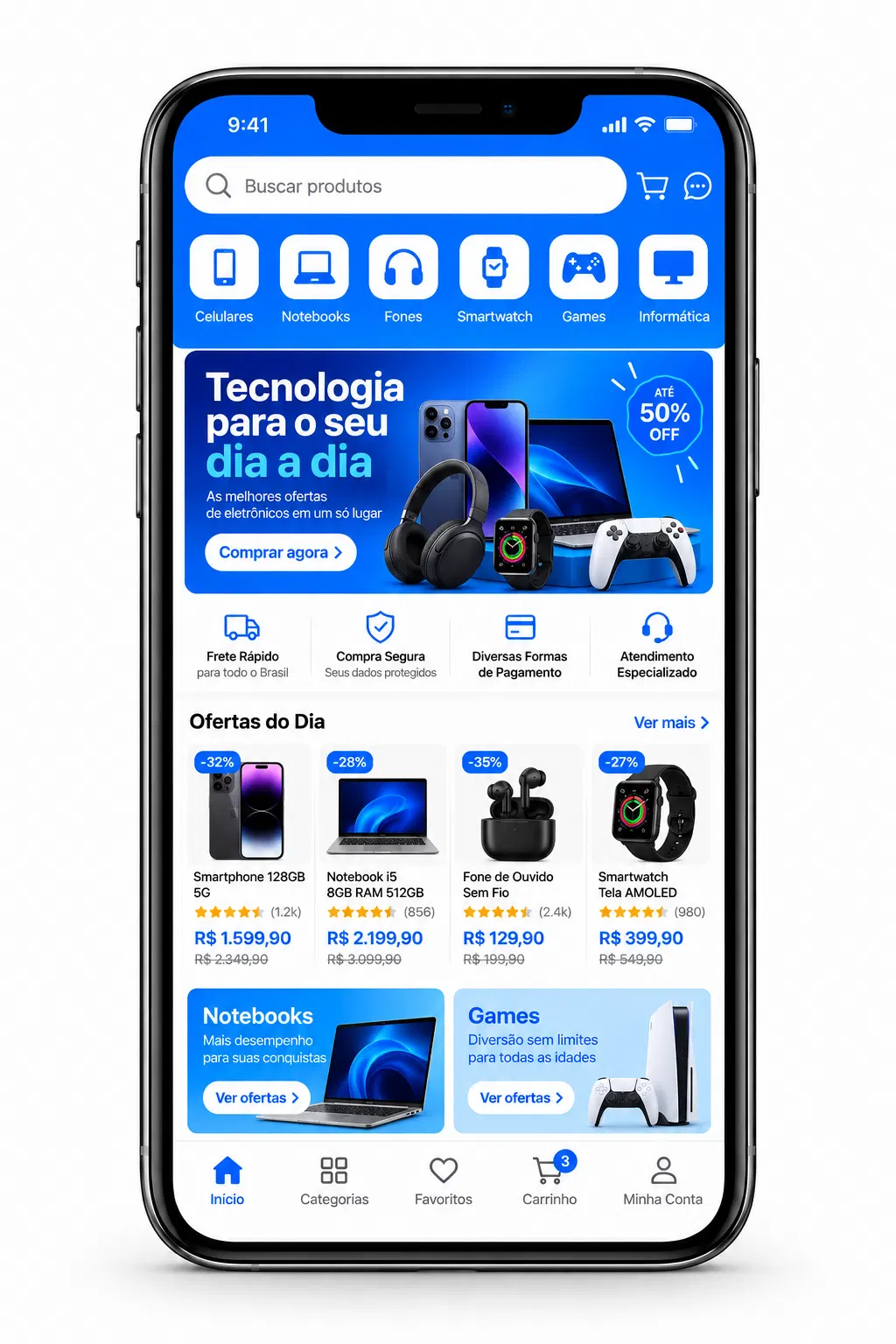 Suporte para site para loja de eletrônicos