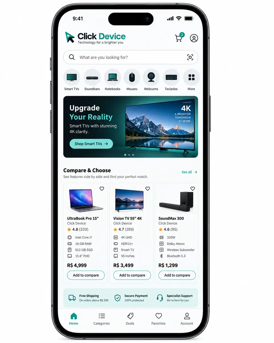 Criação de site para Loja de Eletrônicos e Tecnologia Site