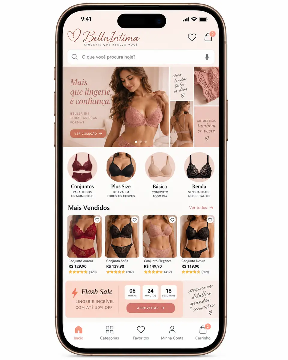 Criação de site para Loja de Lingerie Feminina Desenvolvimento