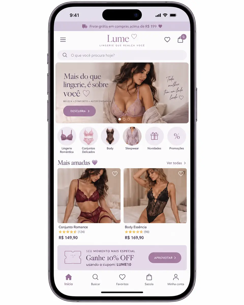 Criação de site para Loja de Lingerie Feminina Online