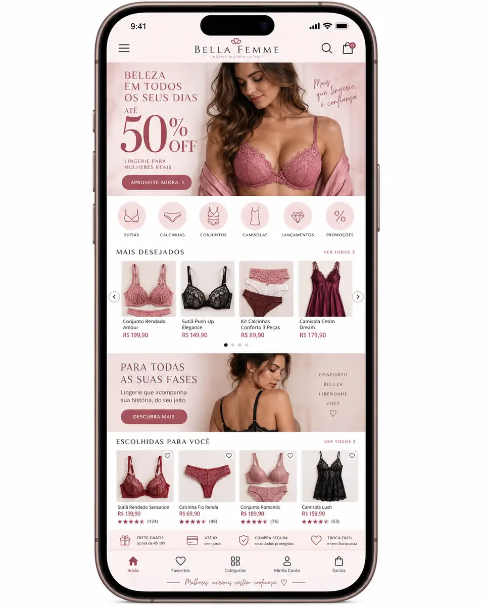 Loja de Lingerie Feminina Desenvolvimento de Site e Criação de Site