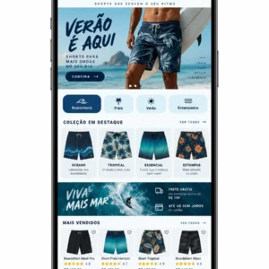 Criação de site para Loja de Moda Praia Masculina