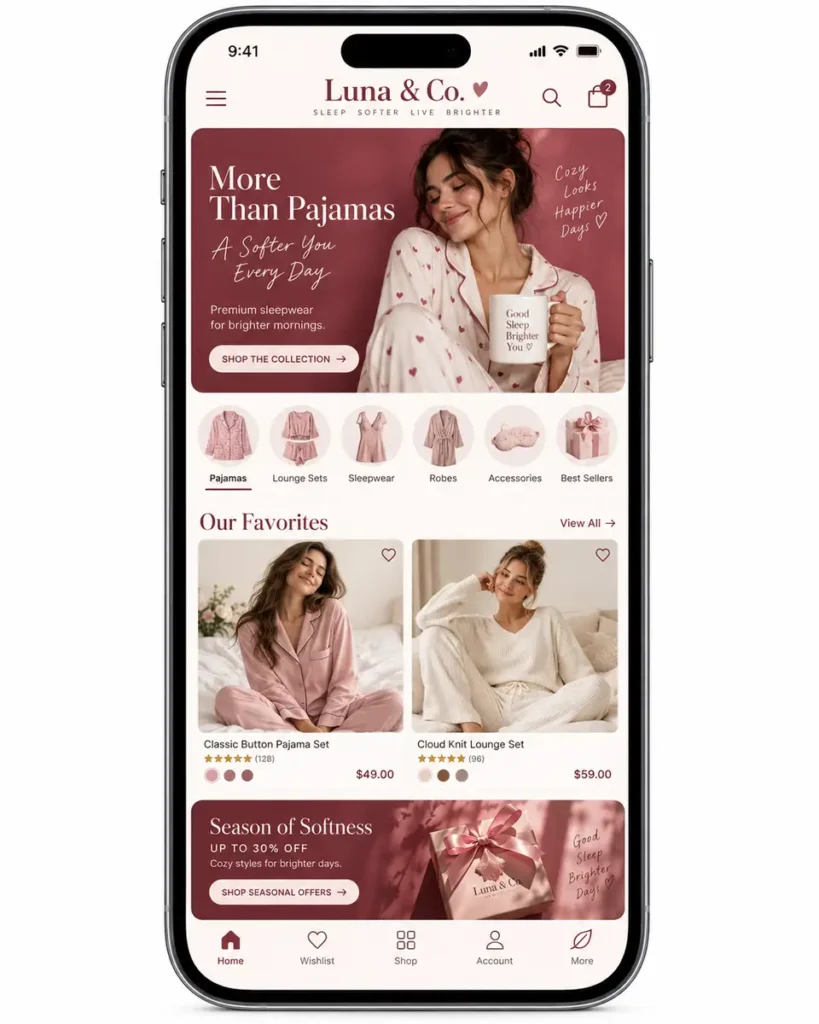 Criação de site para Loja de Pijamas Femininos Online