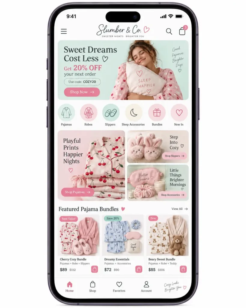 Loja de Pijamas Femininos Criação de Site e Desenvolvimento de Site