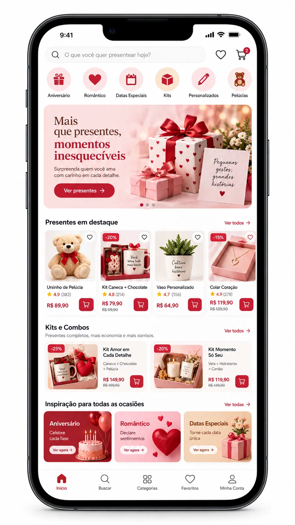 Suporte para site de loja de presentes