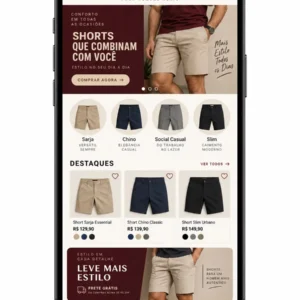 Criação de site para Loja de Shorts Masculinos Desenvolvimento