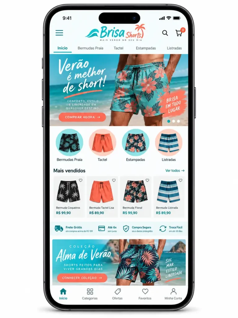 Loja De Shorts Masculinos Criação de Site Profissional e Desenvolvimento de Site