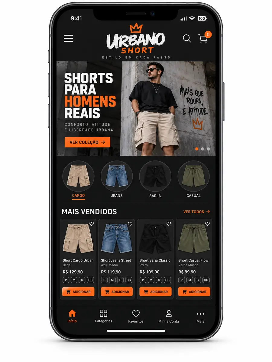Loja De Shorts Masculinos Site Profissional Criação de Site e Desenvolvimento de Site