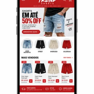 Loja de Shorts Masculinos Criação de Site e Desenvolvimento de Site