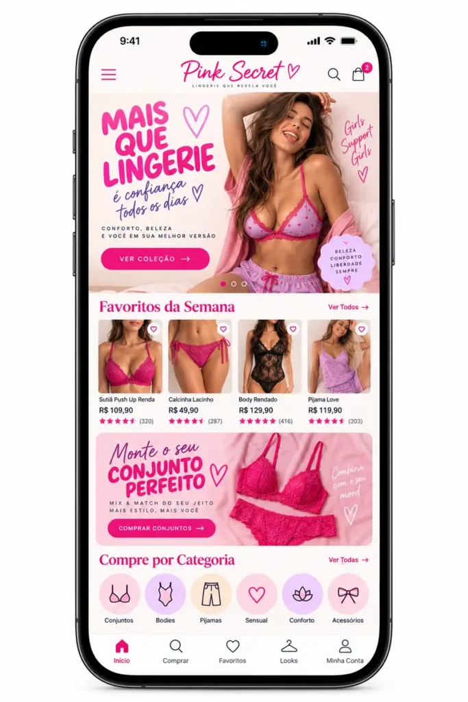 Criação de site para Loja de Sutiãs e Lingerie