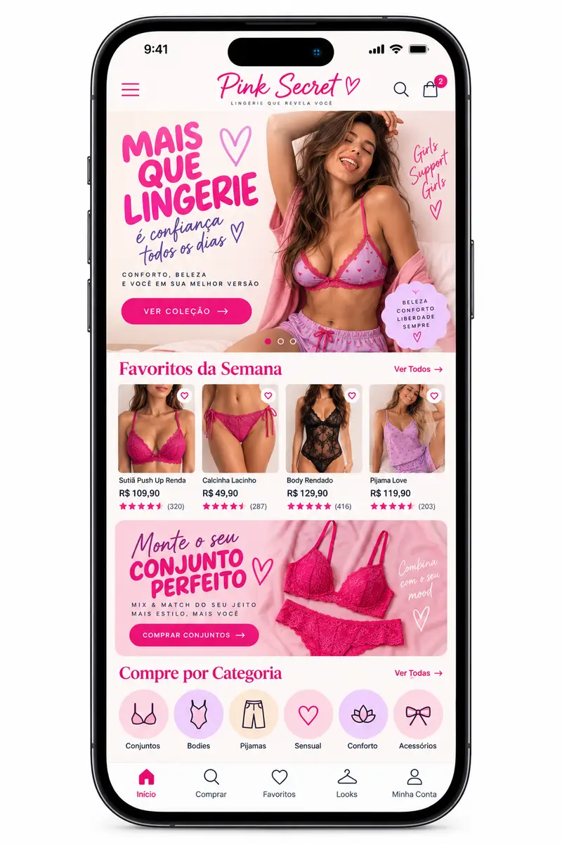 Criação de site para Loja de Sutiãs e Lingerie