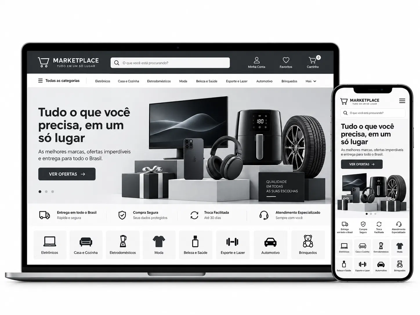 Criação de site para Marketplace Online Profissional