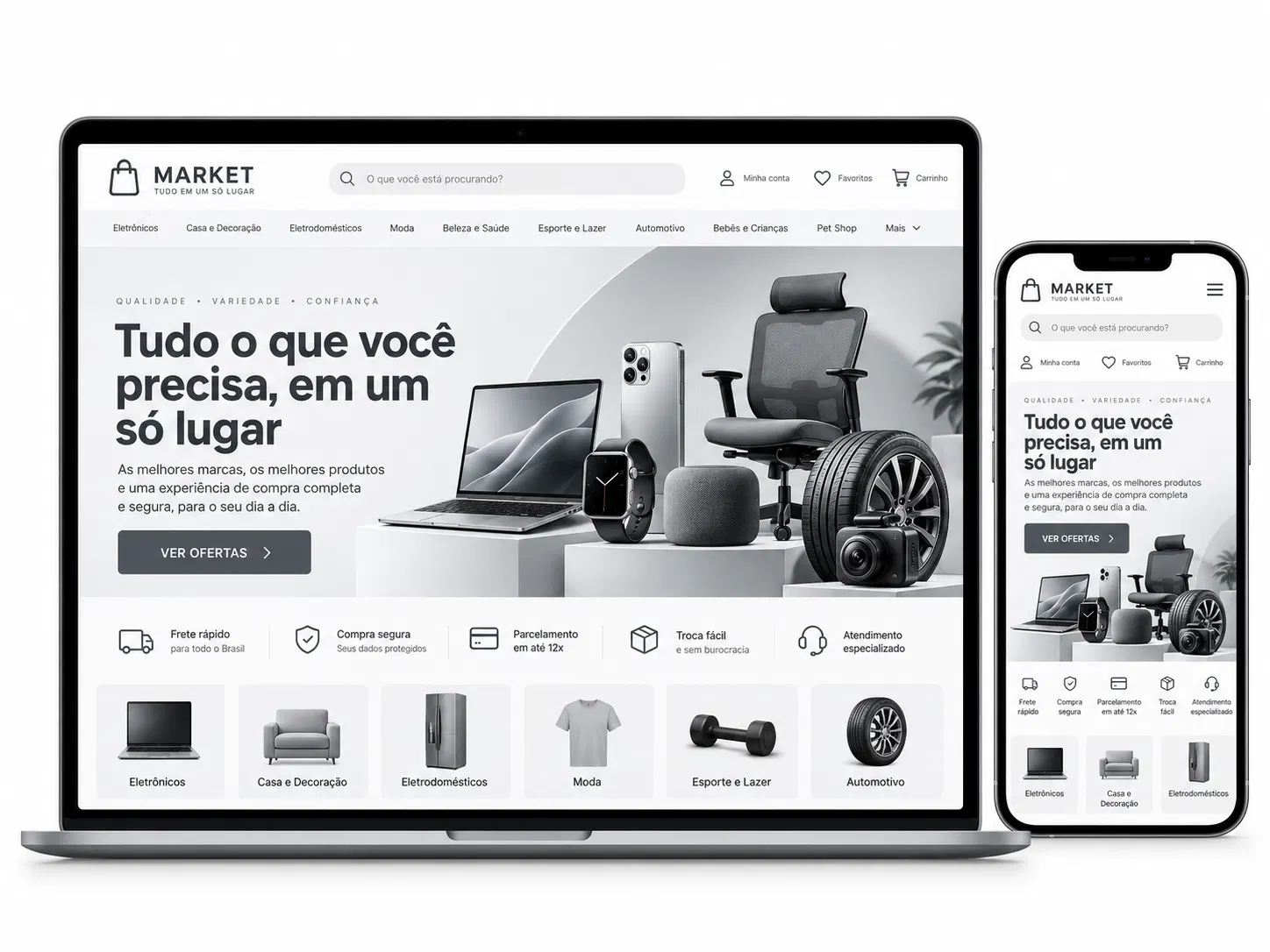 Administração de site para marketplace online mega vitrine
