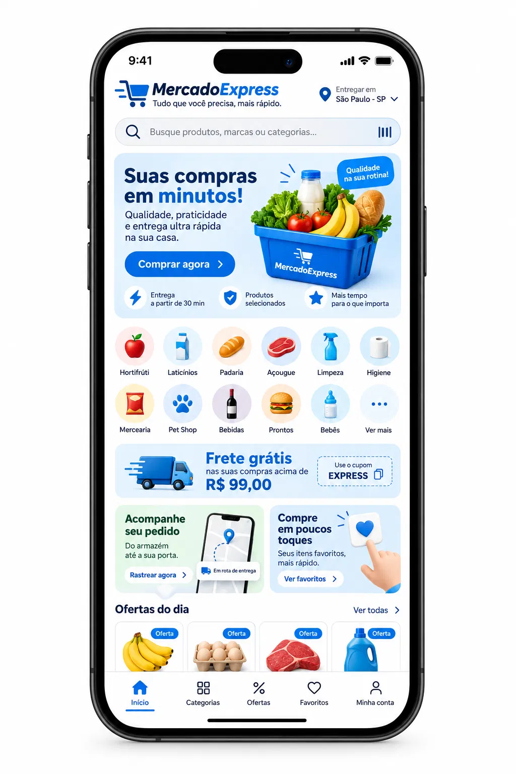 Administração de site para mercado express