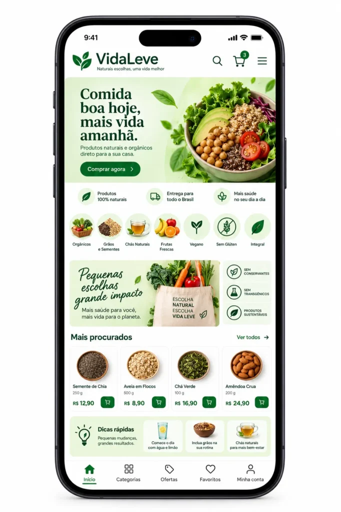 Criação de site para Mercado Natural e Orgânico