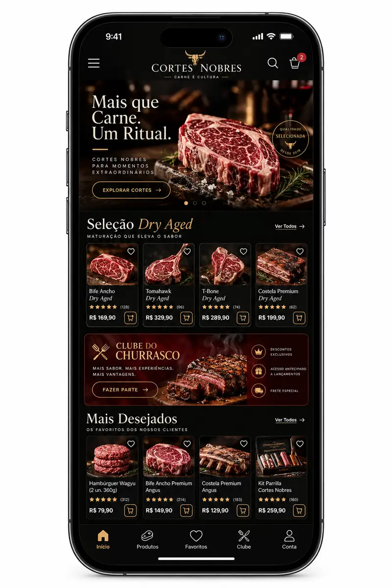 Criação de site para Mercado de Carnes Online