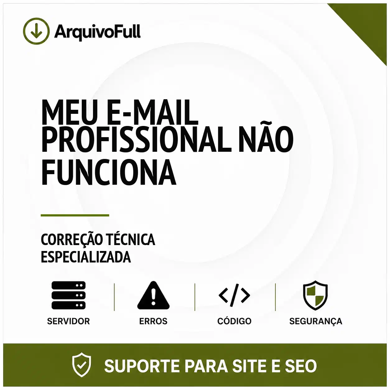 Suporte profissional para meu e-mail Profissional Não Funciona