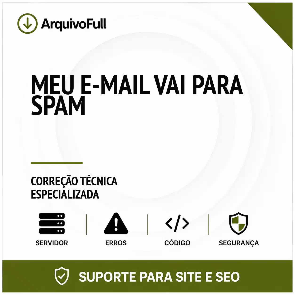 Suporte profissional para meu e-mail Vai para Spam