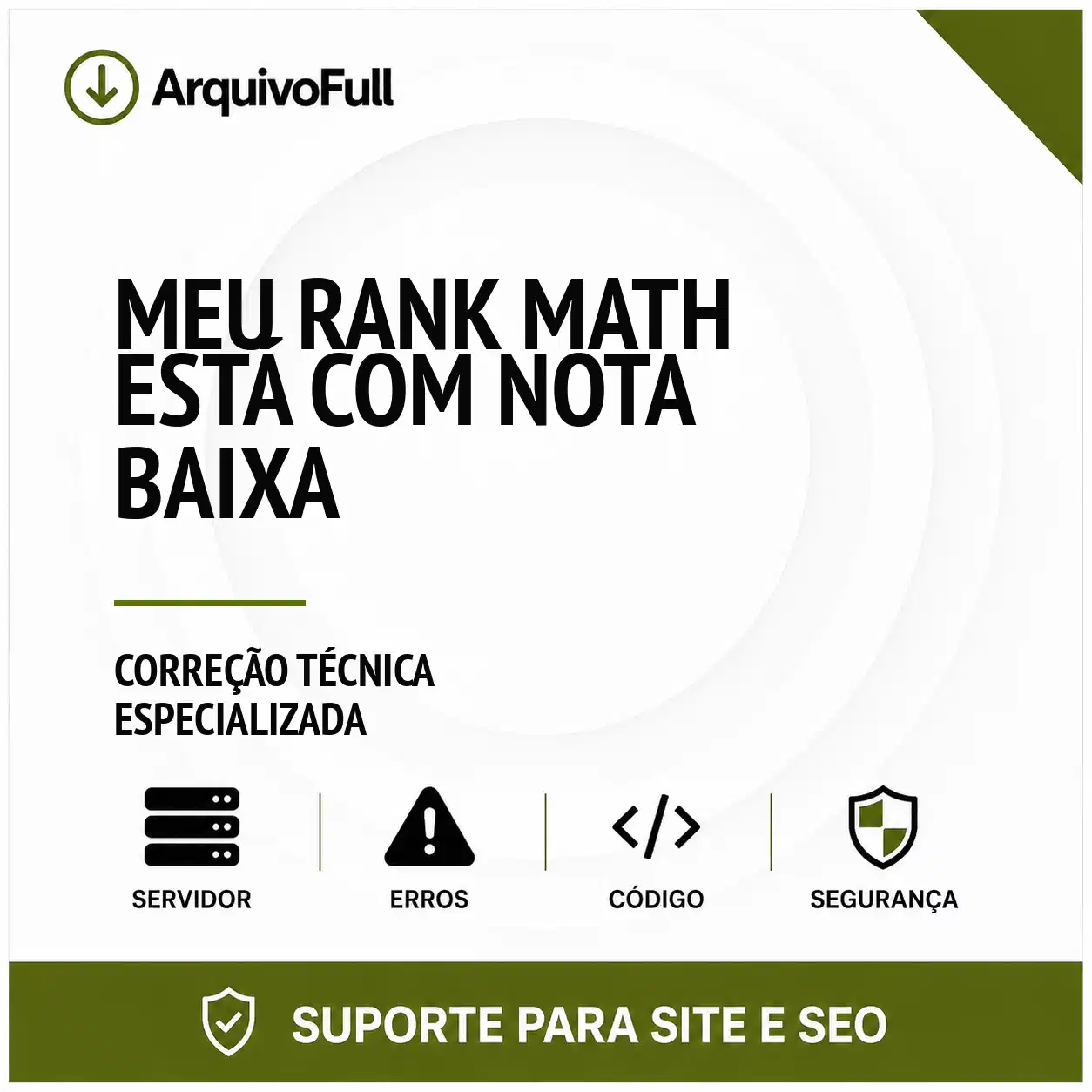 Suporte profissional para meu Rank Math Está com Nota Baixa