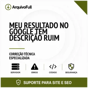 Suporte profissional para meu Resultado no Google Tem Descrição Ruim
