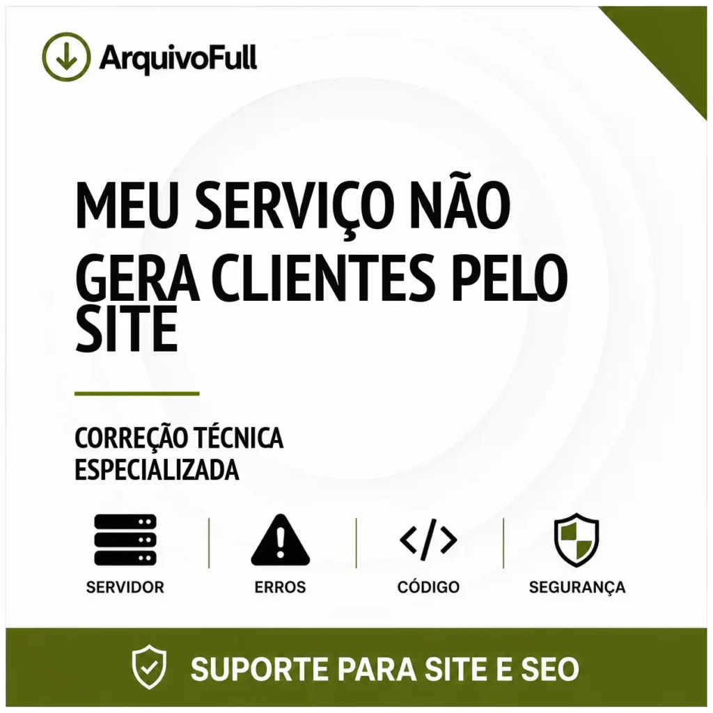 Suporte profissional para meu Serviço Não Gera Clientes pelo Site
