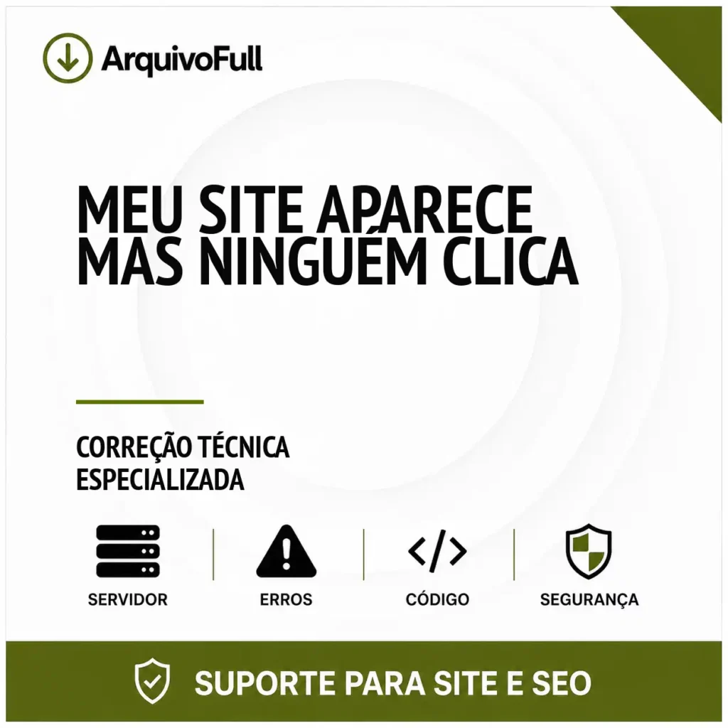 Suporte profissional para meu Site Aparece Mas Ninguém Clica