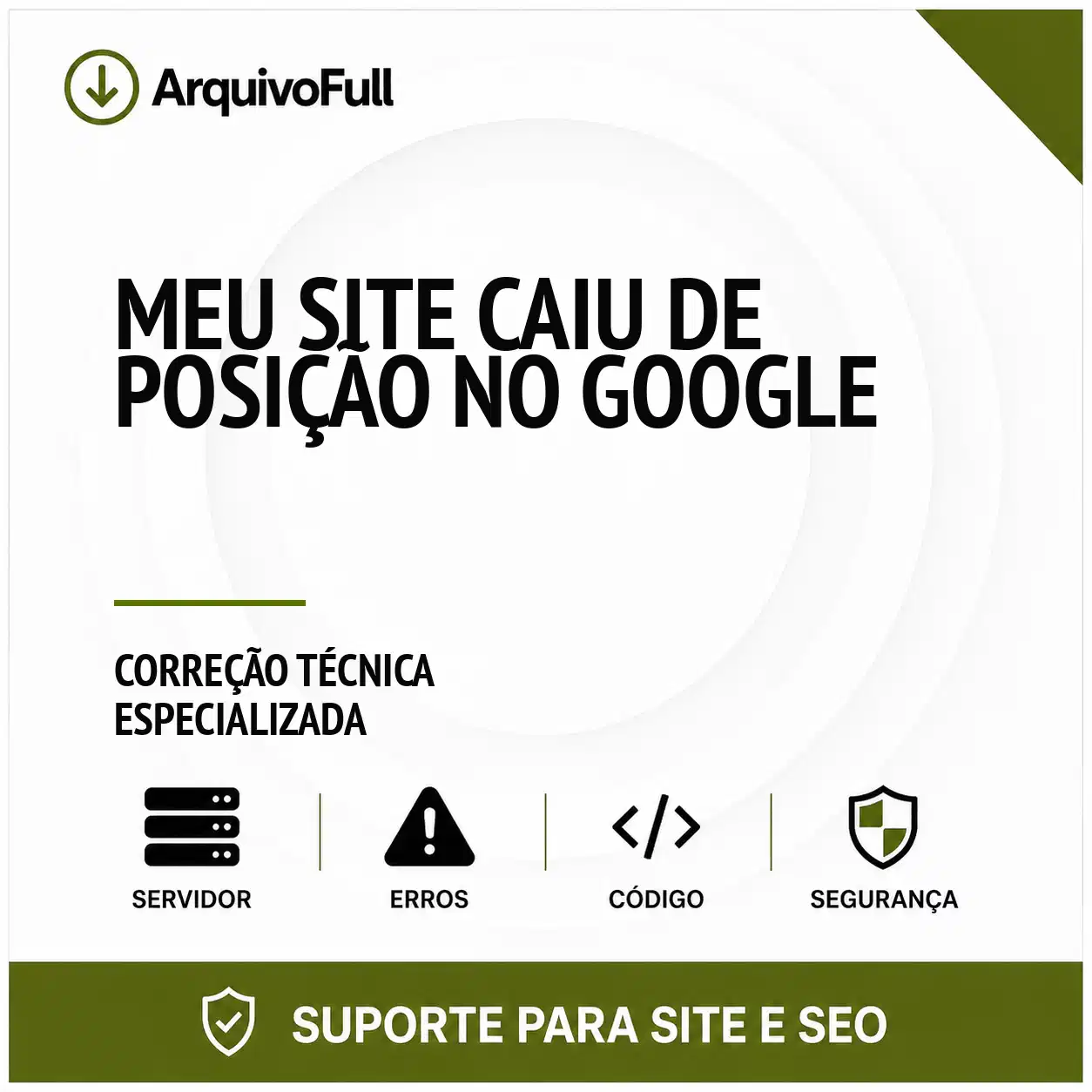 Suporte profissional para meu Site Caiu de Posição no Google