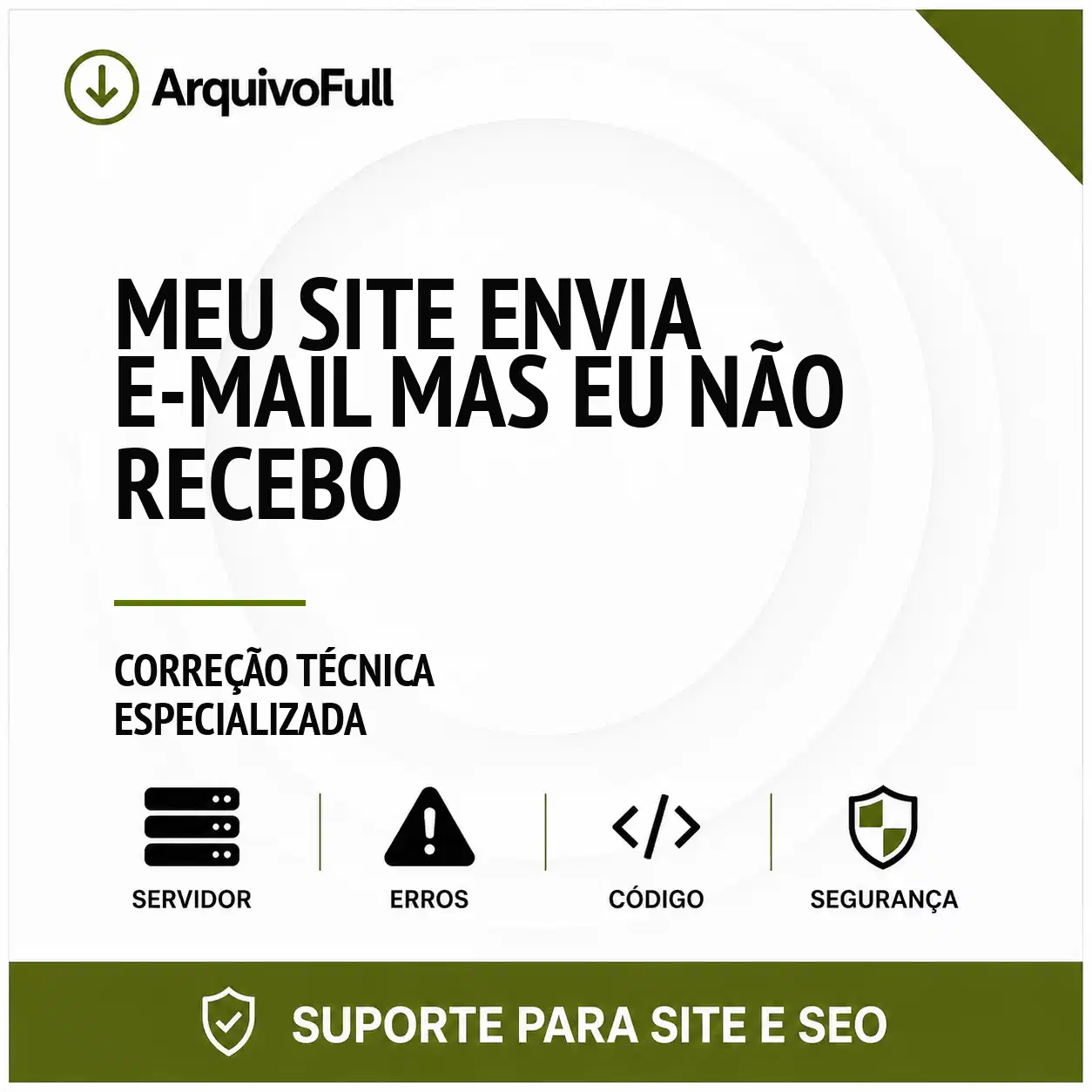 Suporte profissional para meu Site Envia e-mail Mas Eu Não Recebo