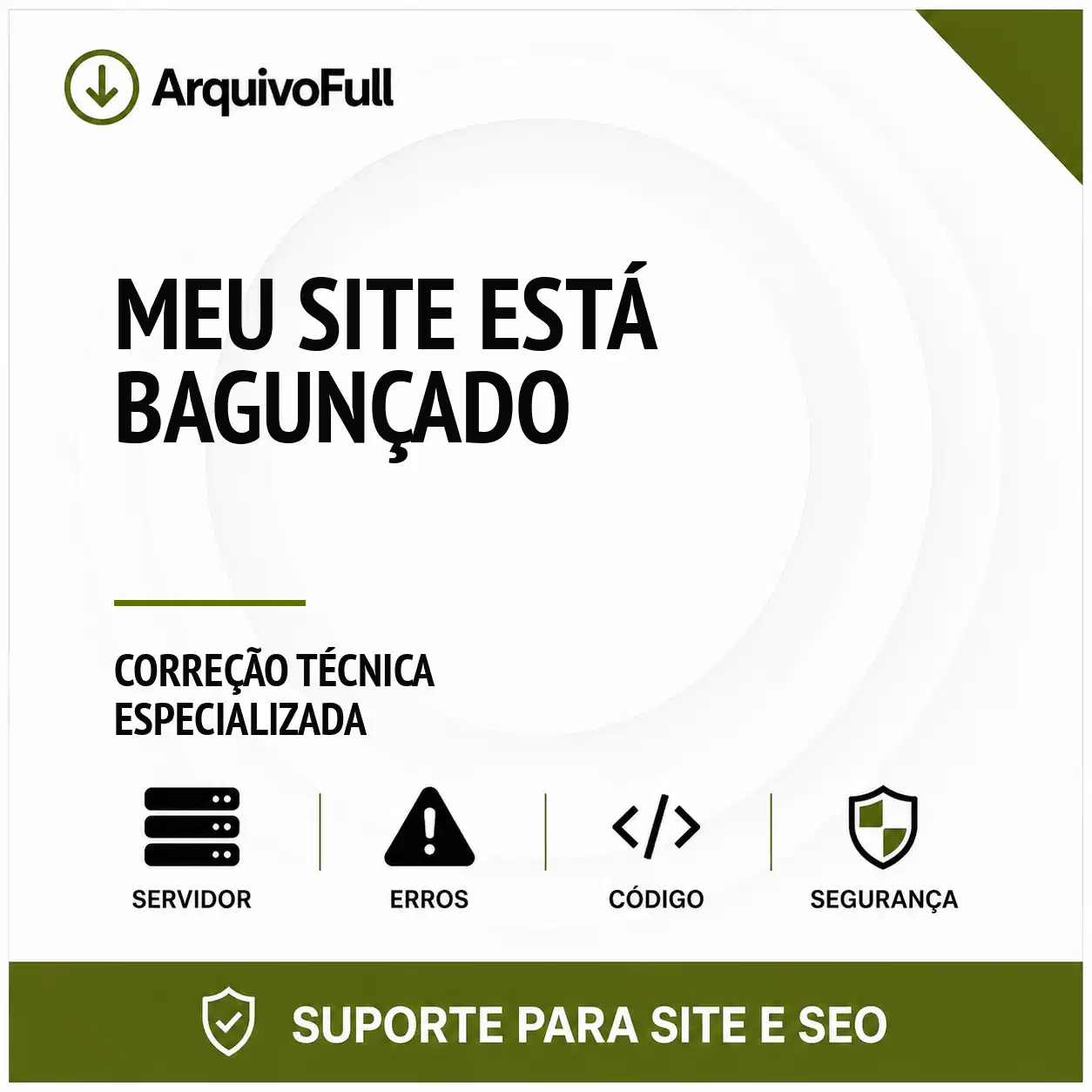 Suporte profissional para meu Site Está Bagunçado