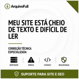 Suporte profissional para meu Site Está Cheio de Texto e Difícil de Ler