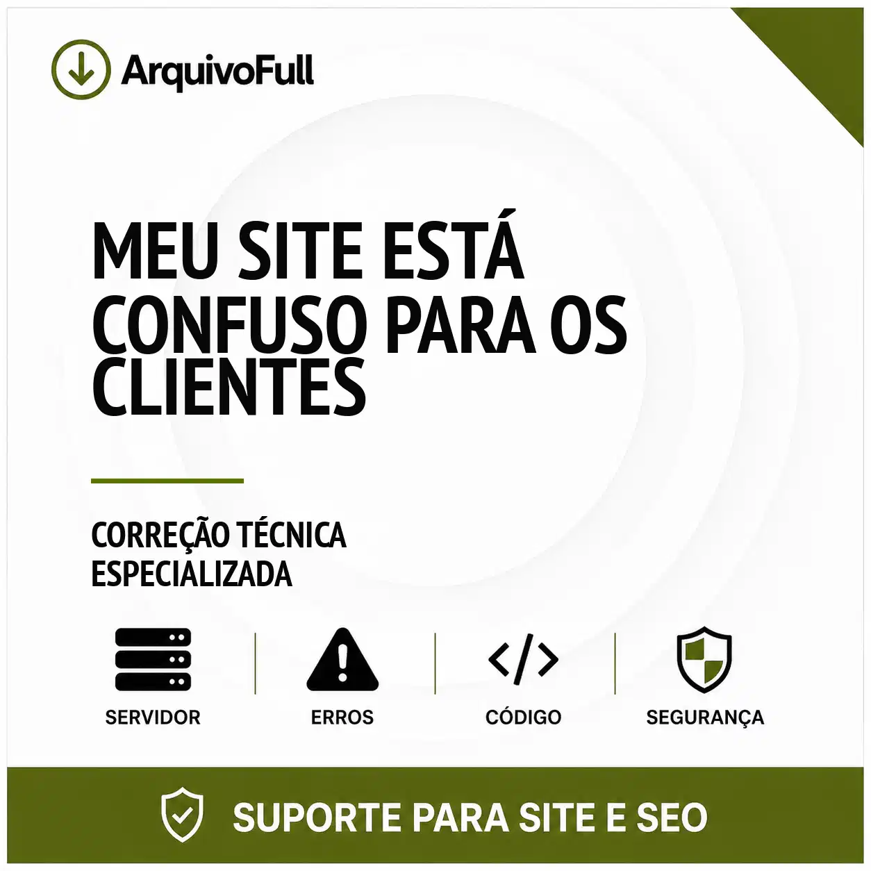 Suporte profissional para meu Site Está Confuso para os Clientes