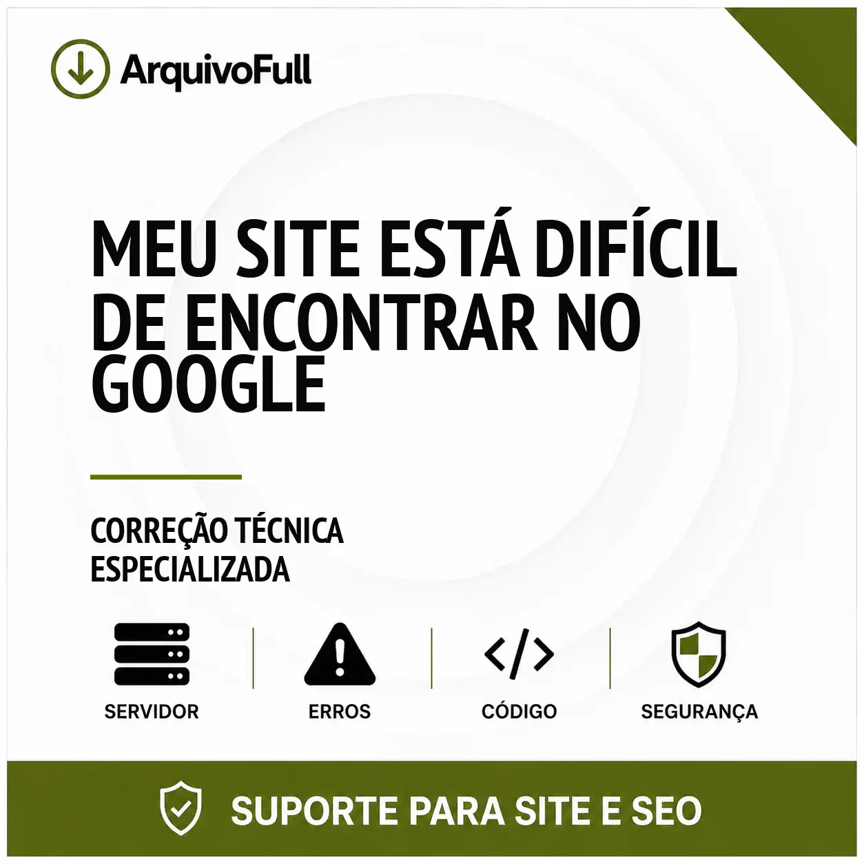 Suporte profissional para meu Site Está Difícil de Encontrar no Google